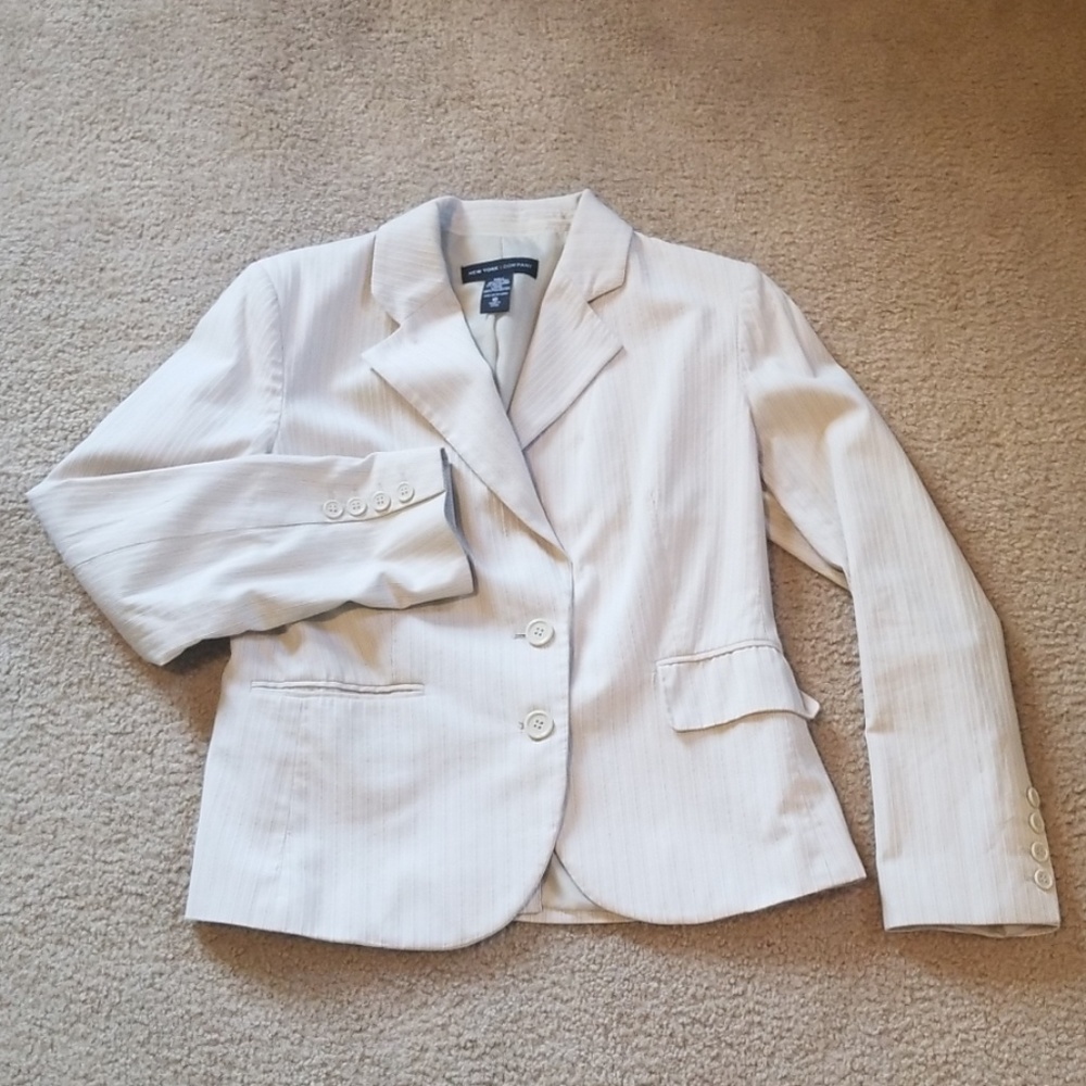 Khaki/Black Pin Stripe Stretch Blazer